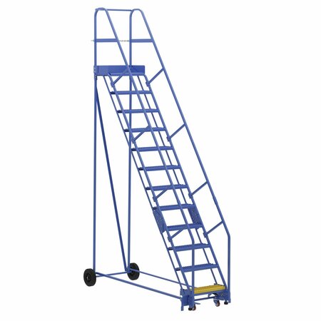 VESTIL 156 H Steel Warehouse Ladder, 58 deg Grip, 12 Step, 14", 12 Steps LAD-12-14-G